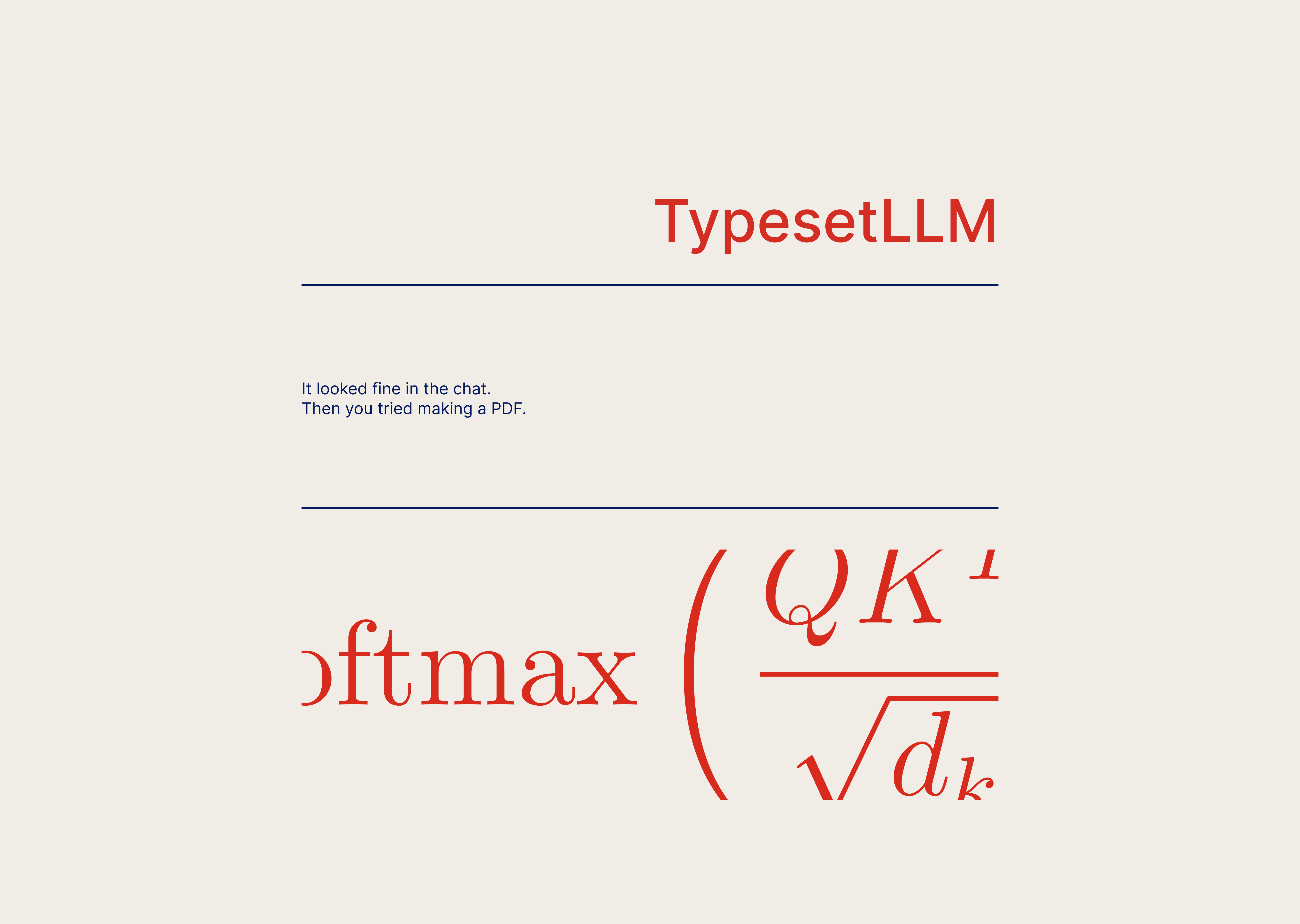 TypesetLLM report typography on a cream background